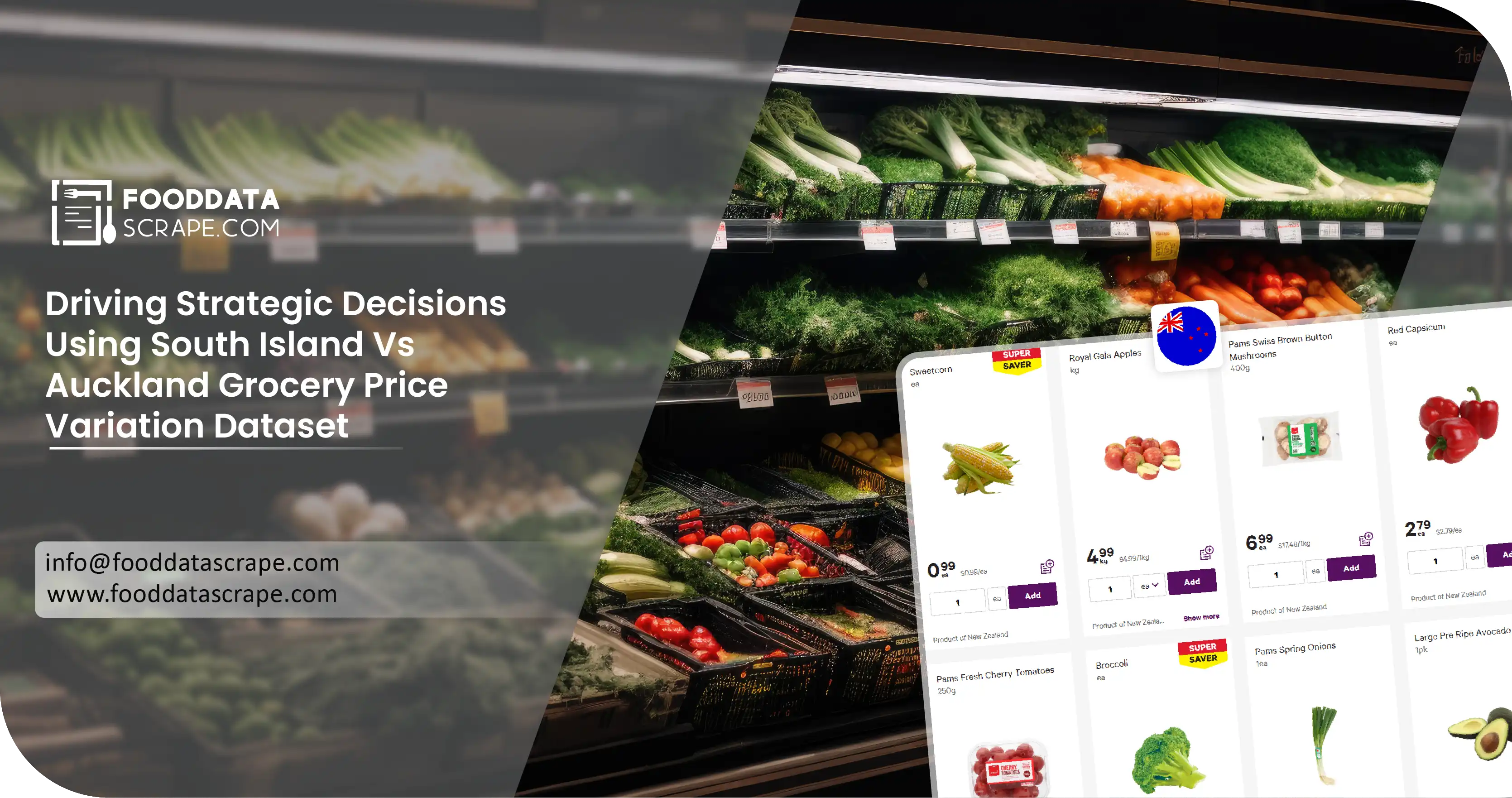 South Island Vs Auckland Grocery Price Variation Dataset – Cross-Region Pricing Intelligence New Zealand